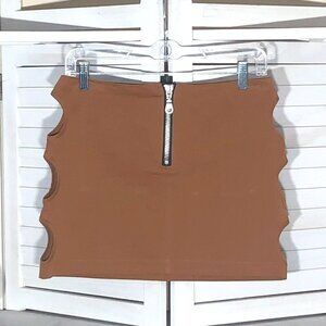 The Ragged Priest Brown Mini Skirt Cut Out Sides 8